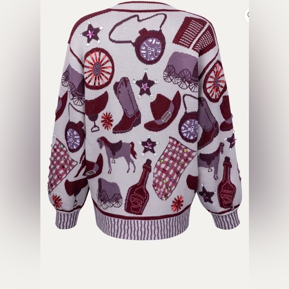 Queen of sparkles NWOT Western icon Cardigan small - Picture 11 of 11